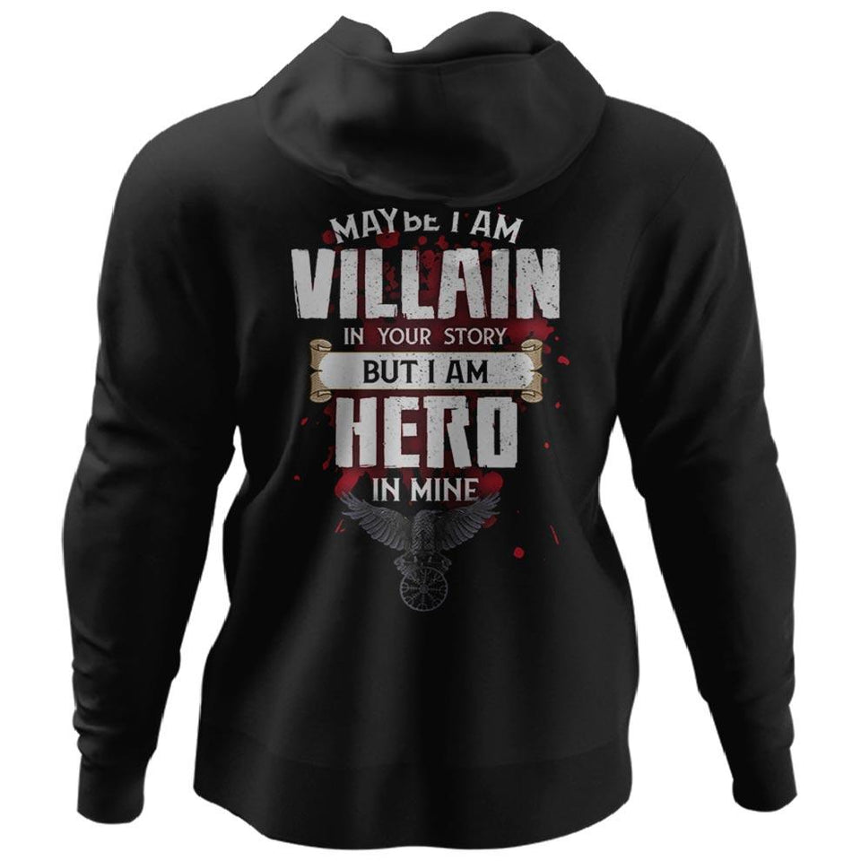 Viking, Norse, Gym t-shirt & apparel, I am Villain, BackApparel[Heathen By Nature authentic Viking products]Unisex Pullover HoodieBlackS