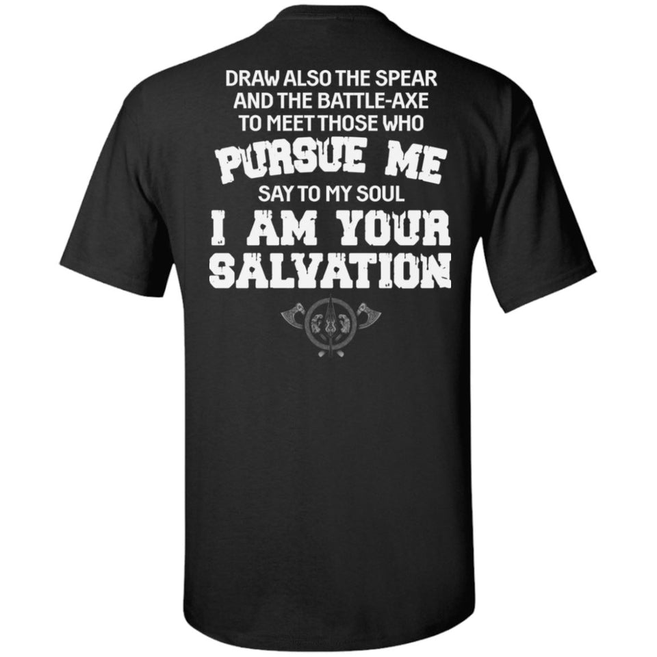 Viking, Norse, Gym t-shirt & apparel, I am your salvation, BackApparel[Heathen By Nature authentic Viking products]Tall Ultra Cotton T-ShirtBlackXLT