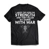 Viking, Norse, Gym t-shirt & apparel, I asked the gods for strength, FrontApparel[Heathen By Nature authentic Viking products]Premium Short Sleeve T-ShirtBlackX-Small