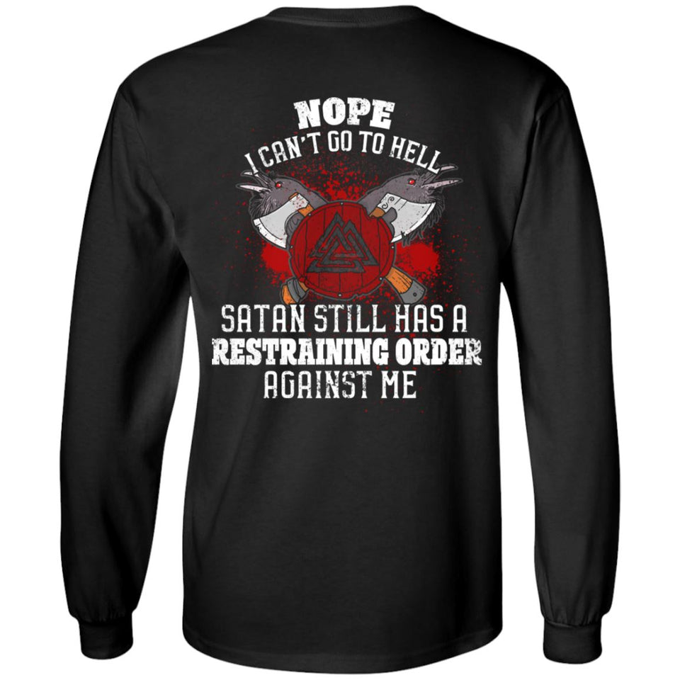 Viking, Norse, Gym t-shirt & apparel, I can't go to hell, BackApparel[Heathen By Nature authentic Viking products]Long-Sleeve Ultra Cotton T-ShirtBlackS