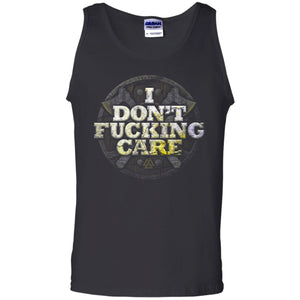 Viking, Norse, Gym t-shirt & apparel, I Don't Care, FrontApparel[Heathen By Nature authentic Viking products]Cotton Tank TopBlackS