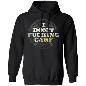 Viking, Norse, Gym t-shirt & apparel, I Don't Care, FrontApparel[Heathen By Nature authentic Viking products]Unisex Pullover HoodieBlackS