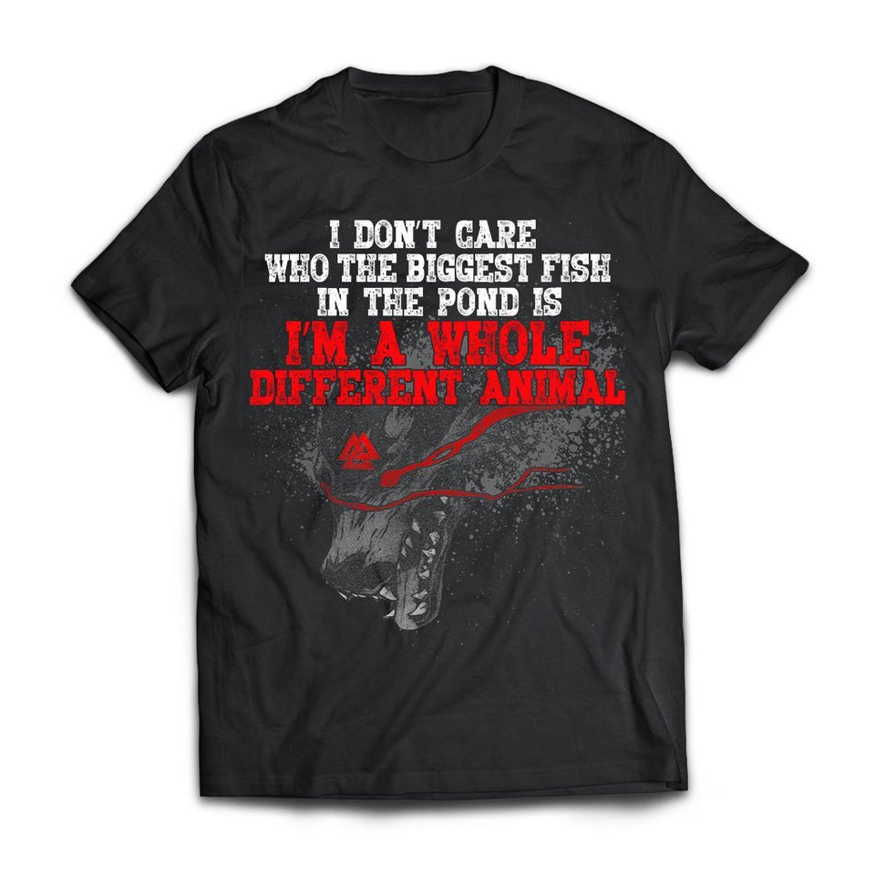 Viking, Norse, Gym t-shirt & apparel, I don't care who the biggest fish, frontApparel[Heathen By Nature authentic Viking products]Next Level Premium Short Sleeve T-ShirtBlackX-Small