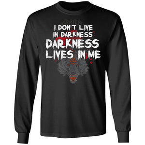 Viking, Norse, Gym t-shirt & apparel, I Don't Live In Darkness, BackApparel[Heathen By Nature authentic Viking products]Long-Sleeve Ultra Cotton T-ShirtBlackS