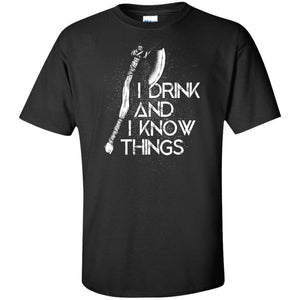 Viking, Norse, Gym t-shirt & apparel, I Drink And I Know, FrontApparel[Heathen By Nature authentic Viking products]Tall Ultra Cotton T-ShirtBlackXLT