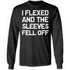 Viking, Norse, Gym t-shirt & apparel, I flexed and the sleeves fell off, FrontApparel[Heathen By Nature authentic Viking products]Long-Sleeve Ultra Cotton T-ShirtBlackS