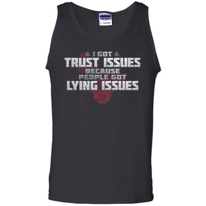 Viking, Norse, Gym t-shirt & apparel, I got trust issues, FrontApparel[Heathen By Nature authentic Viking products]Cotton Tank TopBlackS