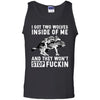 Viking, Norse, Gym t-shirt & apparel, I got two wolves inside of me, FrontApparel[Heathen By Nature authentic Viking products]Cotton Tank TopBlackS