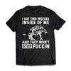 Viking, Norse, Gym t-shirt & apparel, I got two wolves inside of me, FrontApparel[Heathen By Nature authentic Viking products]Premium Short Sleeve T-ShirtBlackX-Small