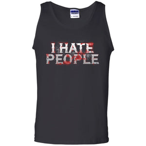 Viking, Norse, Gym t-shirt & apparel, I hate people, FrontApparel[Heathen By Nature authentic Viking products]Cotton Tank TopBlackS