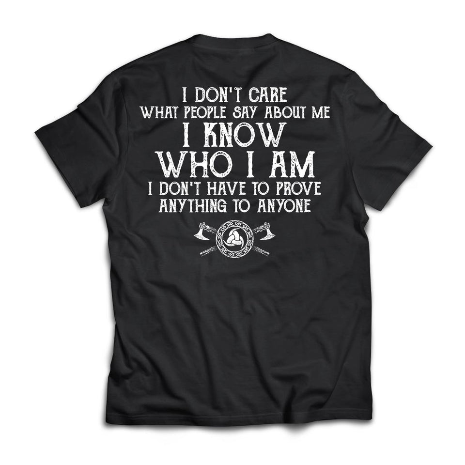 Viking, Norse, Gym t-shirt & apparel, I know who I am, BackApparel[Heathen By Nature authentic Viking products]Next Level Premium Short Sleeve T-ShirtBlackS