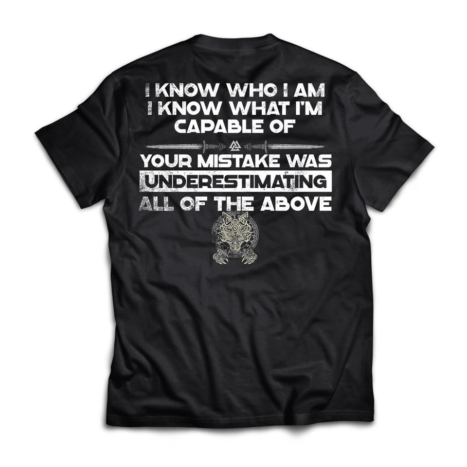 Viking, Norse, Gym t-shirt & apparel, I know who I am, BackApparel[Heathen By Nature authentic Viking products]Premium Short Sleeve T-ShirtBlackX-Small