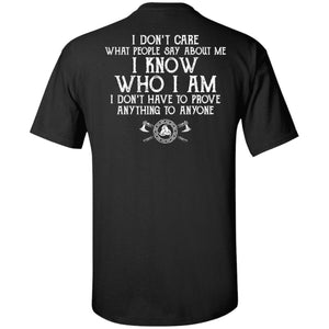 Viking, Norse, Gym t-shirt & apparel, I know who I am, BackApparel[Heathen By Nature authentic Viking products]Tall Ultra Cotton T-ShirtBlackXLT
