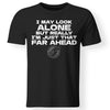 Viking, Norse, Gym t-shirt & apparel, I may look alone, FrontApparel[Heathen By Nature authentic Viking products]Gildan Premium Men T-ShirtBlack5XL