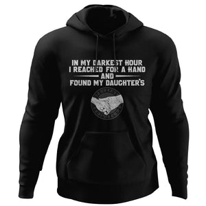 Viking, Norse, Gym t-shirt & apparel, I reached for a hand and found my daughter's, FrontApparel[Heathen By Nature authentic Viking products]Unisex Pullover HoodieBlackS