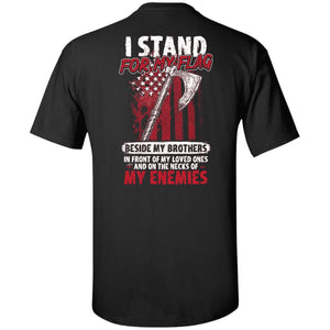 Viking, Norse, Gym t-shirt & apparel, I stand for my flag, BackApparel[Heathen By Nature authentic Viking products]Tall Ultra Cotton T-ShirtBlackXLT