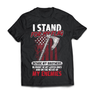 Viking, Norse, Gym t-shirt & apparel, I stand for my flag, FrontApparel[Heathen By Nature authentic Viking products]Next Level Premium Short Sleeve T-ShirtBlackX-Small