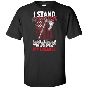 Viking, Norse, Gym t-shirt & apparel, I stand for my flag, FrontApparel[Heathen By Nature authentic Viking products]Tall Ultra Cotton T-ShirtBlackXLT