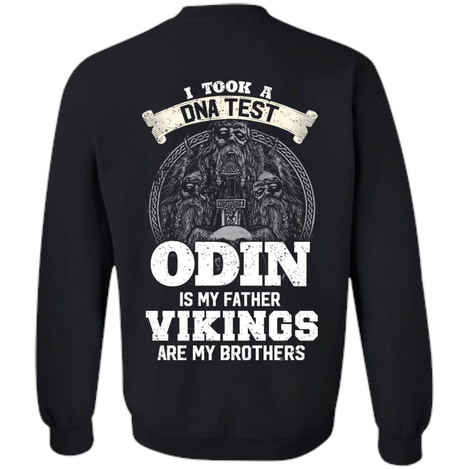 Viking, Norse, Gym t-shirt & apparel, I Took A DNA Test, BackApparel[Heathen By Nature authentic Viking products]Unisex Crewneck Pullover SweatshirtBlackS