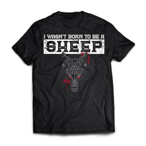 Viking, Norse, Gym t-shirt & apparel, I wasn't born to be a sheep, FrontApparel[Heathen By Nature authentic Viking products]Premium Short Sleeve T-ShirtBlackX-Small