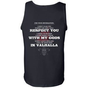 Viking, Norse, Gym t-shirt & apparel, I will be with Odin in Valhalla, BackApparel[Heathen By Nature authentic Viking products]Cotton Tank TopBlackS