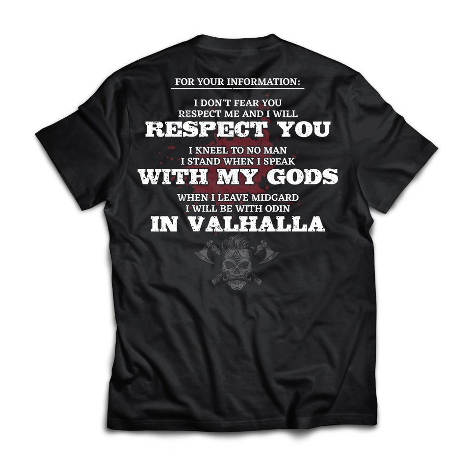 Viking, Norse, Gym t-shirt & apparel, I will be with Odin in Valhalla, BackApparel[Heathen By Nature authentic Viking products]Next Level Premium Short Sleeve T-ShirtBlackX-Small