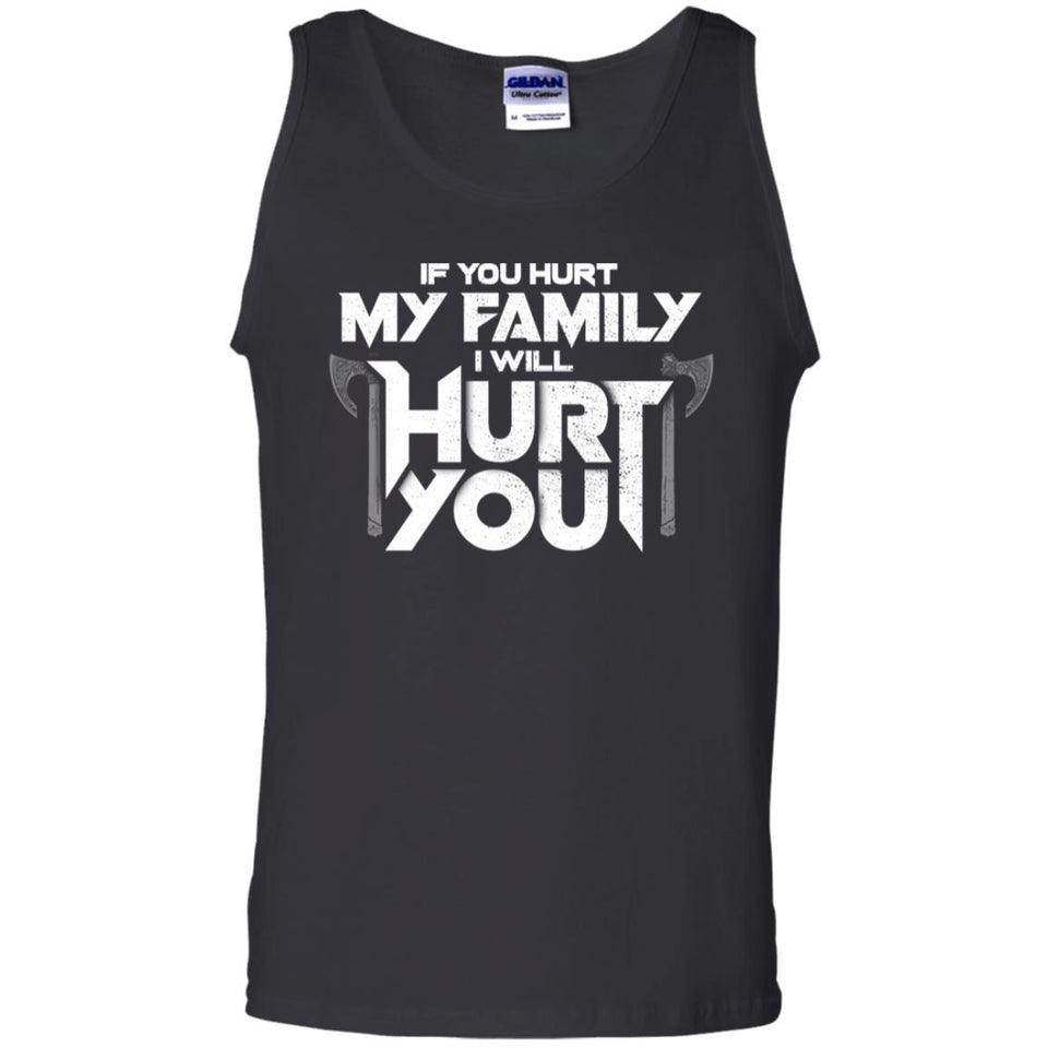 Viking, Norse, Gym t-shirt & apparel, I will hurt you, FrontApparel[Heathen By Nature authentic Viking products]Cotton Tank TopBlackS