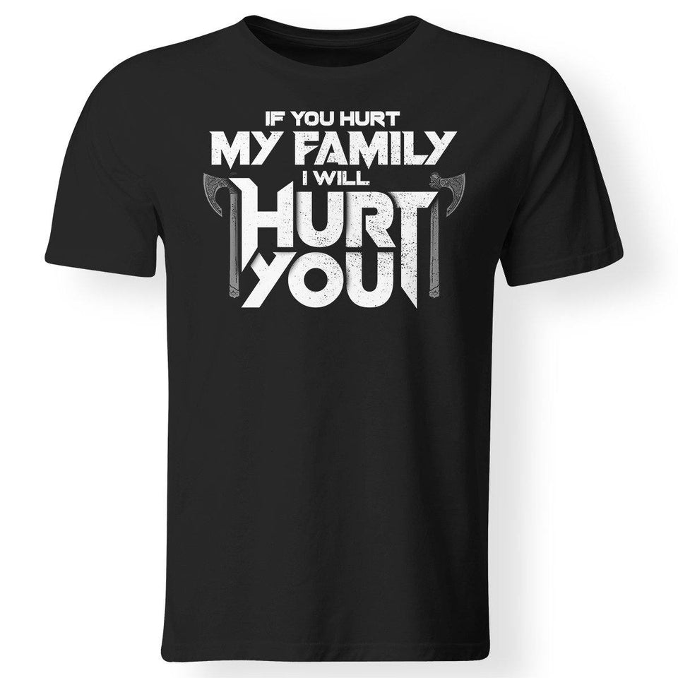 Viking, Norse, Gym t-shirt & apparel, I will hurt you, FrontApparel[Heathen By Nature authentic Viking products]Gildan Premium Men T-ShirtBlack5XL
