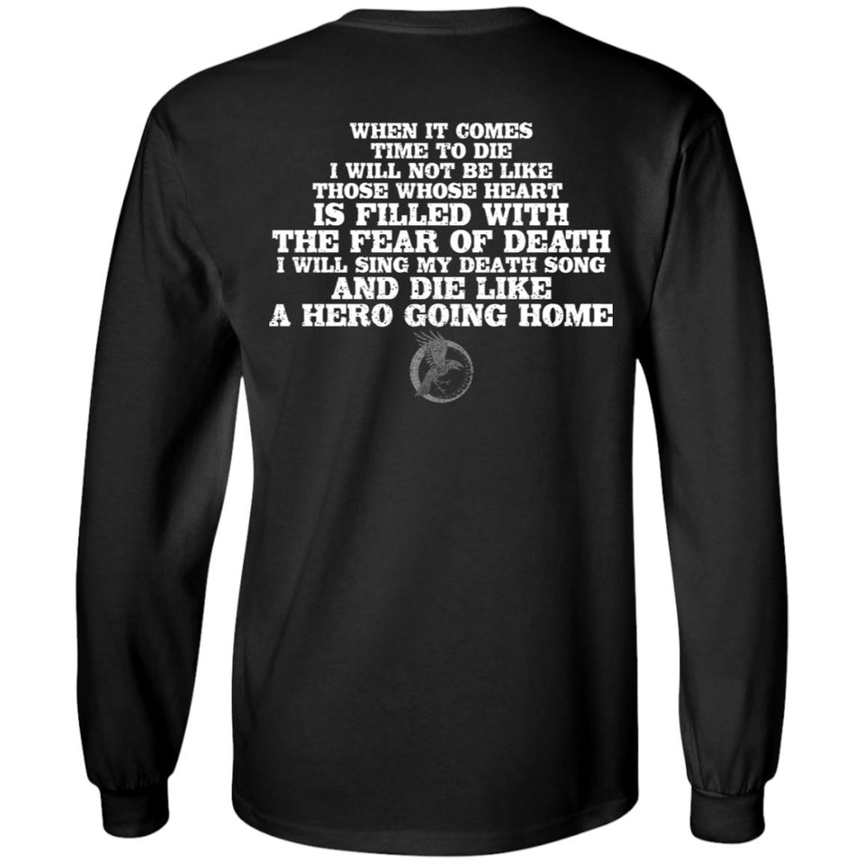 Viking, Norse, Gym t-shirt & apparel, I will sing my death song, BackApparel[Heathen By Nature authentic Viking products]Long-Sleeve Ultra Cotton T-ShirtBlackS