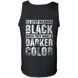 Viking, Norse, Gym t-shirt & apparel, I will stop wearing black, BackApparel[Heathen By Nature authentic Viking products]Cotton Tank TopBlackS