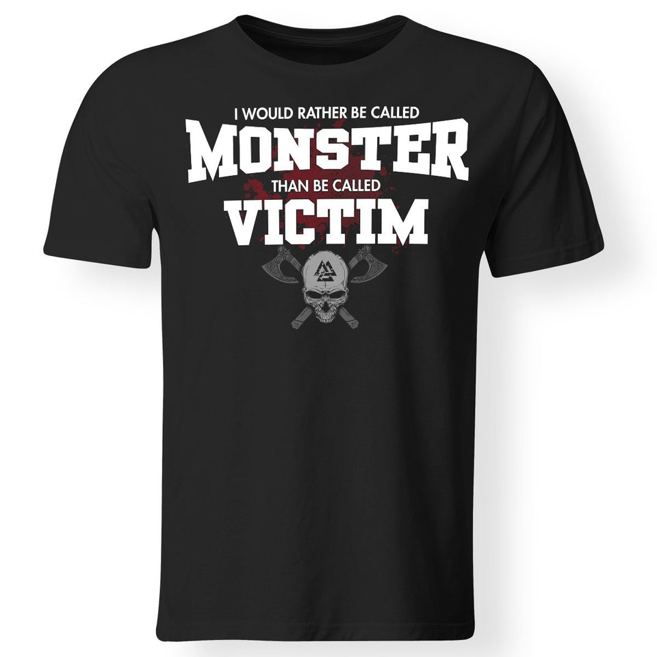 Viking, Norse, Gym t-shirt & apparel, I would rather be called monster, FrontApparel[Heathen By Nature authentic Viking products]Gildan Premium Men T-ShirtBlack5XL