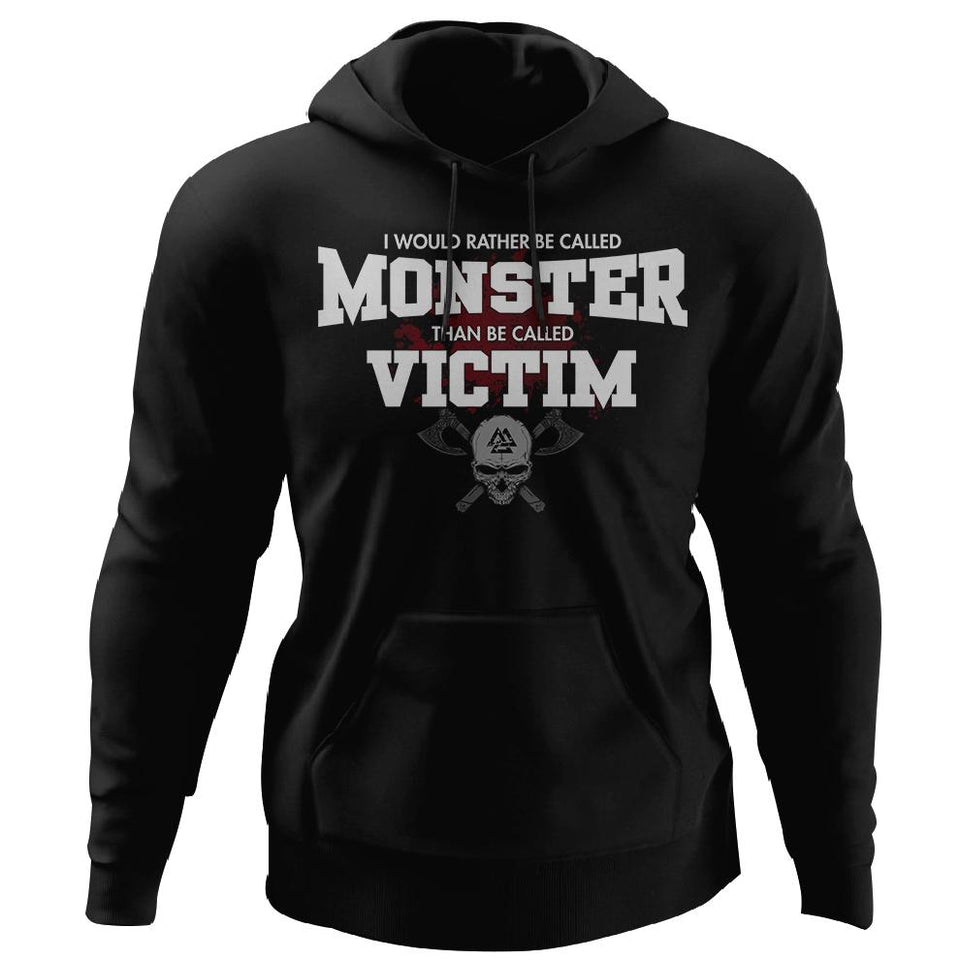 Viking, Norse, Gym t-shirt & apparel, I would rather be called monster, FrontApparel[Heathen By Nature authentic Viking products]Unisex Pullover HoodieBlackS