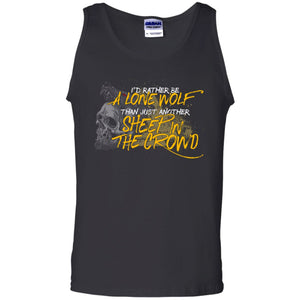Viking, Norse, Gym t-shirt & apparel, I'd rather be a lone wolf, frontApparel[Heathen By Nature authentic Viking products]Cotton Tank TopBlackS