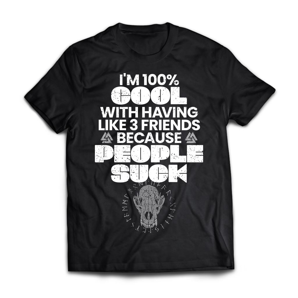 Viking, Norse, Gym t-shirt & apparel, I'm 100% cool, FrontApparel[Heathen By Nature authentic Viking products]Premium Short Sleeve T-ShirtBlackX-Small
