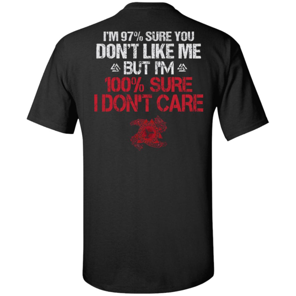Viking, Norse, Gym t-shirt & apparel, I'm 97% sure you don't like me, BackApparel[Heathen By Nature authentic Viking products]Tall Ultra Cotton T-ShirtBlackXLT