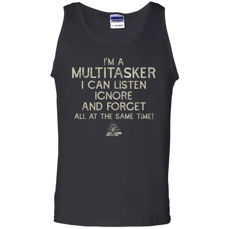 Viking, Norse, Gym t-shirt & apparel, I'm a multitasker, FrontApparel[Heathen By Nature authentic Viking products]Cotton Tank TopBlackS