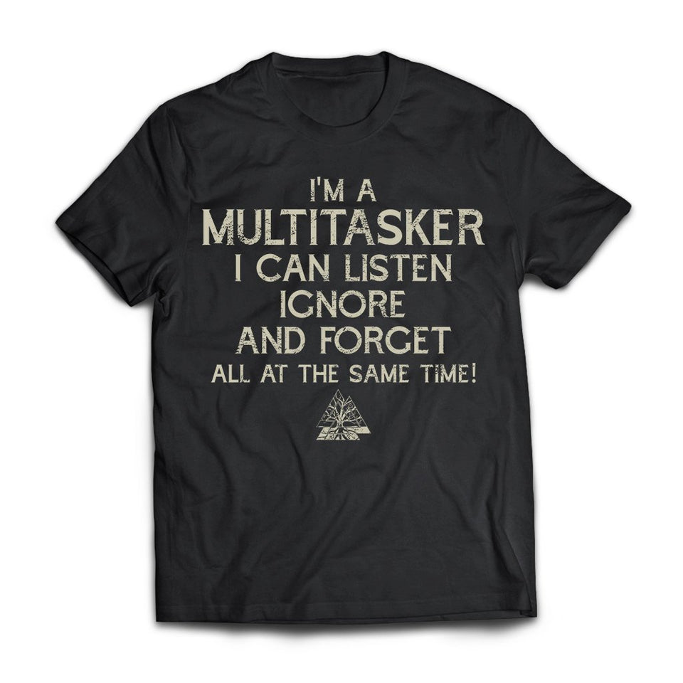 Viking, Norse, Gym t-shirt & apparel, I'm a multitasker, FrontApparel[Heathen By Nature authentic Viking products]Next Level Premium Short Sleeve T-ShirtBlackX-Small