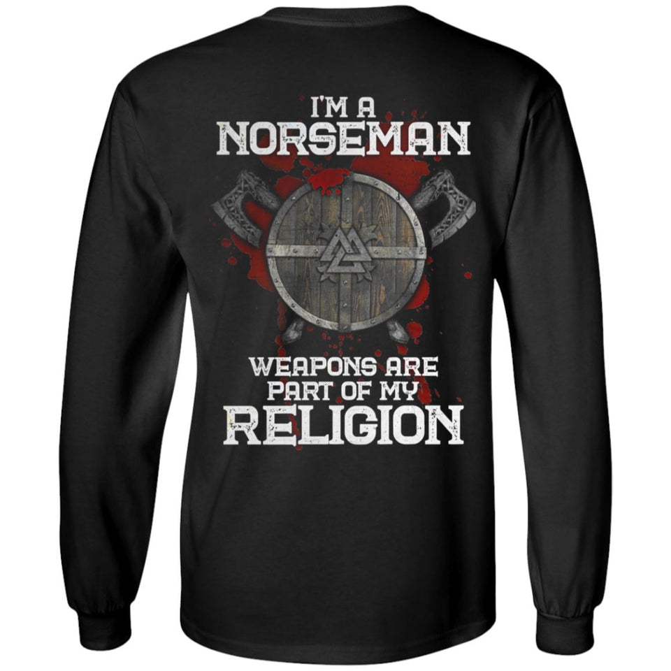 Viking, Norse, Gym t-shirt & apparel, I'm A Norseman, BackApparel[Heathen By Nature authentic Viking products]Long-Sleeve Ultra Cotton T-ShirtBlackS