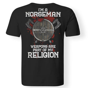 Viking, Norse, Gym t-shirt & apparel, I'm A Norseman, BackApparel[Heathen By Nature authentic Viking products]Premium Men T-ShirtBlackS