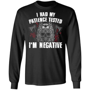 Viking, Norse, Gym t-shirt & apparel, I'm negative, FrontApparel[Heathen By Nature authentic Viking products]Long-Sleeve Ultra Cotton T-ShirtBlackS