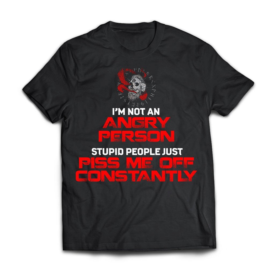Viking, Norse, Gym t-shirt & apparel, I'm Not An Angry Person, FrontApparel[Heathen By Nature authentic Viking products]Next Level Premium Short Sleeve T-ShirtBlackX-Small