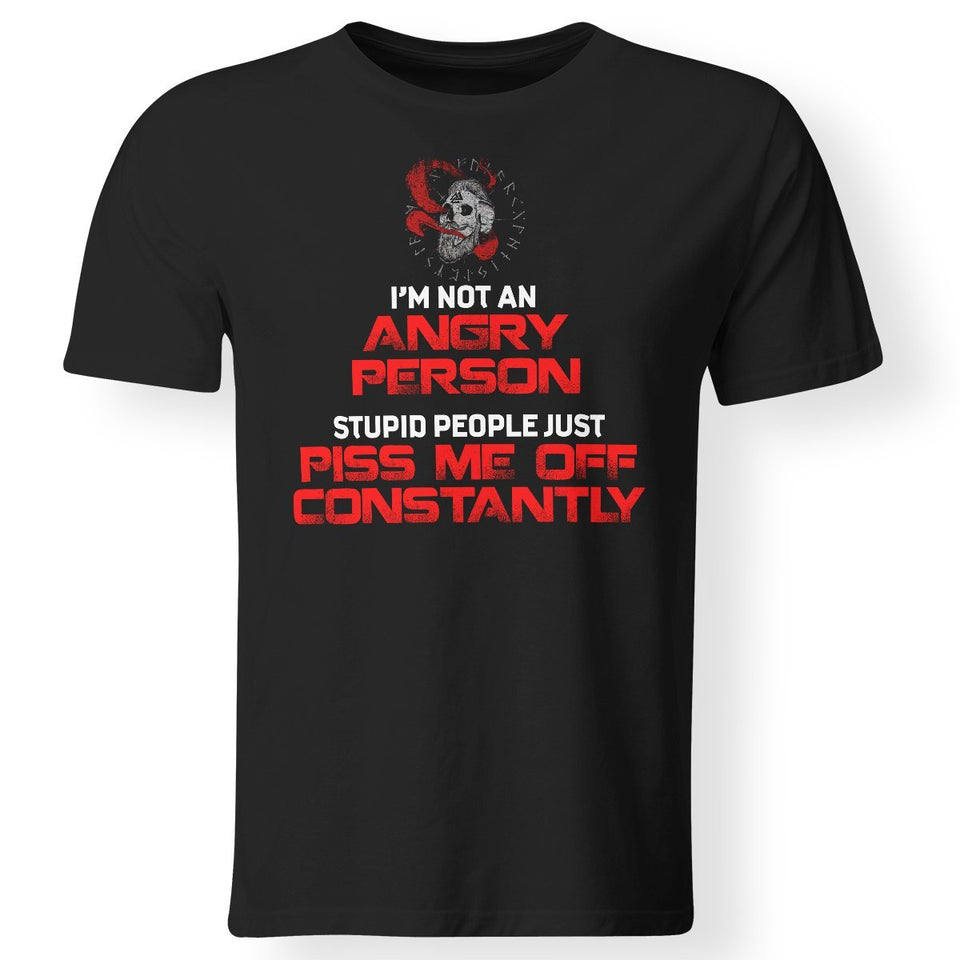 Viking, Norse, Gym t-shirt & apparel, I'm Not An Angry Person, FrontApparel[Heathen By Nature authentic Viking products]Premium Men T-ShirtBlackS