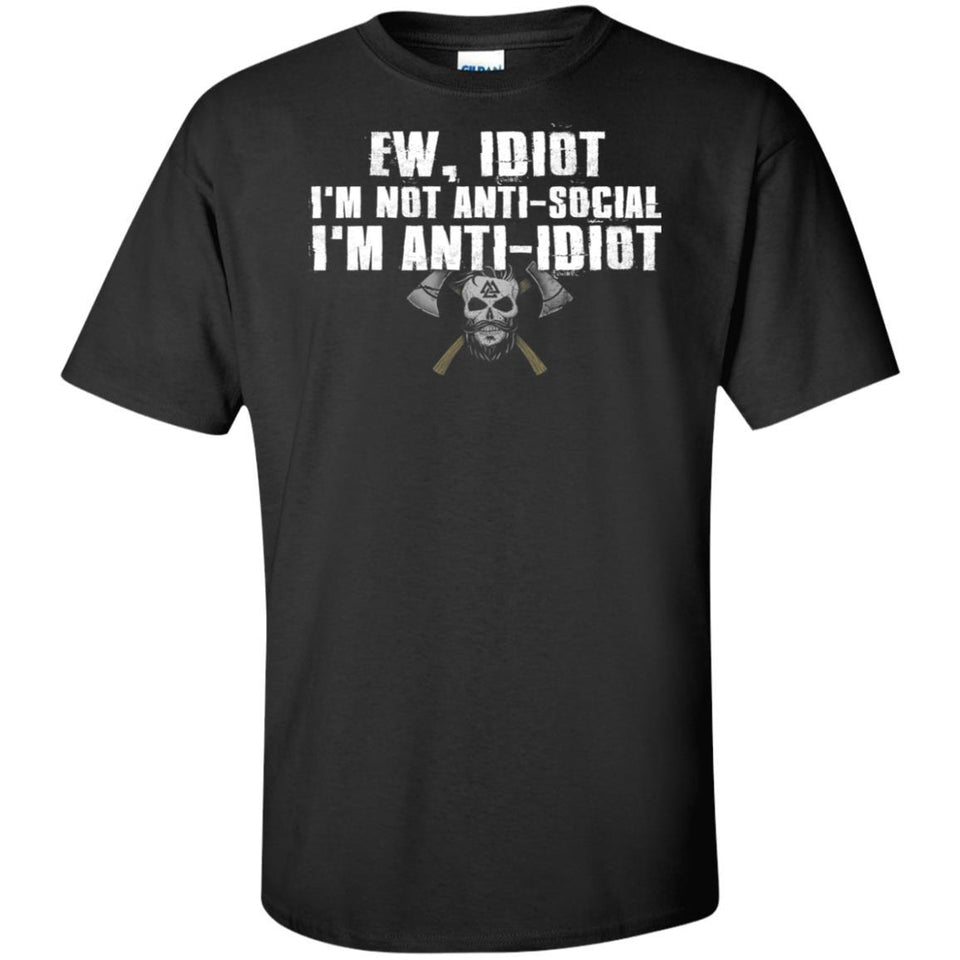 Viking, Norse, Gym t-shirt & apparel, I'm not anti-social, FrontApparel[Heathen By Nature authentic Viking products]Tall Ultra Cotton T-ShirtBlackXLT