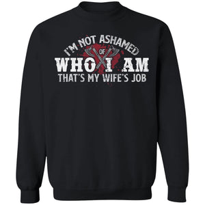Viking, Norse, Gym t-shirt & apparel, I'm not ashamed of who I am, FrontApparel[Heathen By Nature authentic Viking products]Unisex Crewneck Pullover SweatshirtBlackS