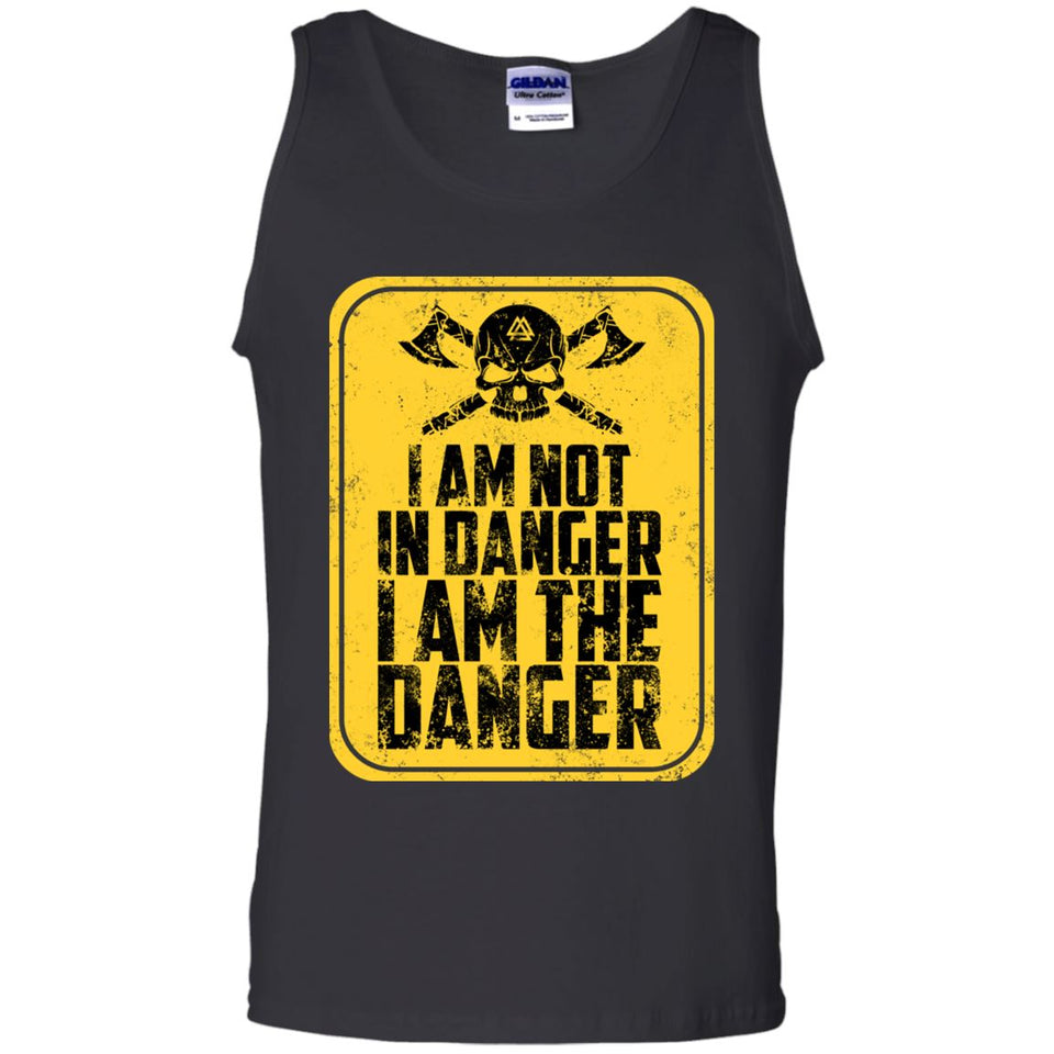 Viking, Norse, Gym t-shirt & apparel, I'm not in danger I'm the danger , frontApparel[Heathen By Nature authentic Viking products]Cotton Tank TopBlackS