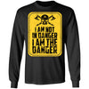 Viking, Norse, Gym t-shirt & apparel, I'm not in danger I'm the danger , frontApparel[Heathen By Nature authentic Viking products]Long-Sleeve Ultra Cotton T-ShirtBlackS