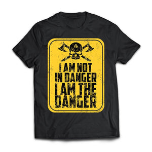 Viking, Norse, Gym t-shirt & apparel, I'm not in danger I'm the danger , frontApparel[Heathen By Nature authentic Viking products]Next Level Premium Short Sleeve T-ShirtBlackX-Small