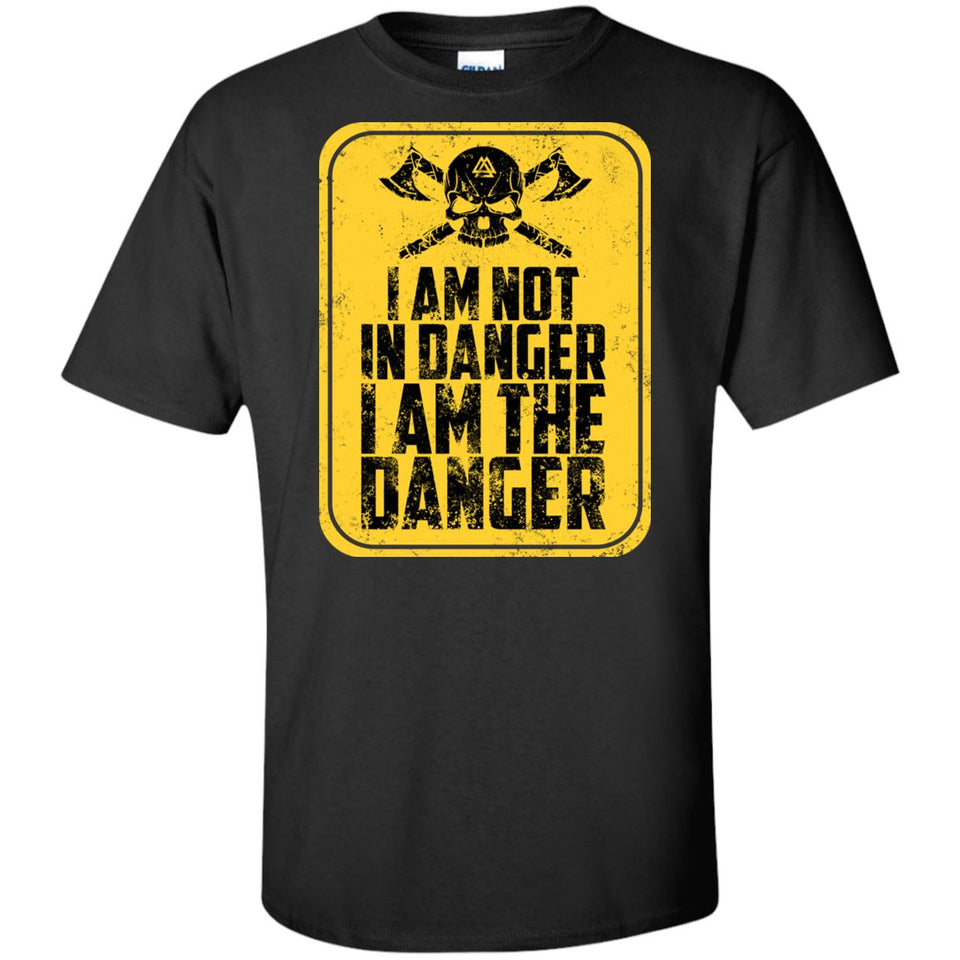 Viking, Norse, Gym t-shirt & apparel, I'm not in danger I'm the danger , frontApparel[Heathen By Nature authentic Viking products]Tall Ultra Cotton T-ShirtBlackXLT