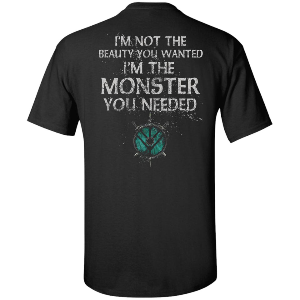 Viking, Norse, Gym t-shirt & apparel, I'm not the beauty you wanted, Double-sidedApparel[Heathen By Nature authentic Viking products]