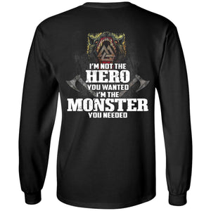 Viking, Norse, Gym t-shirt & apparel, I'm Not The Hero You Wanted, BackApparel[Heathen By Nature authentic Viking products]Long-Sleeve Ultra Cotton T-ShirtBlackS